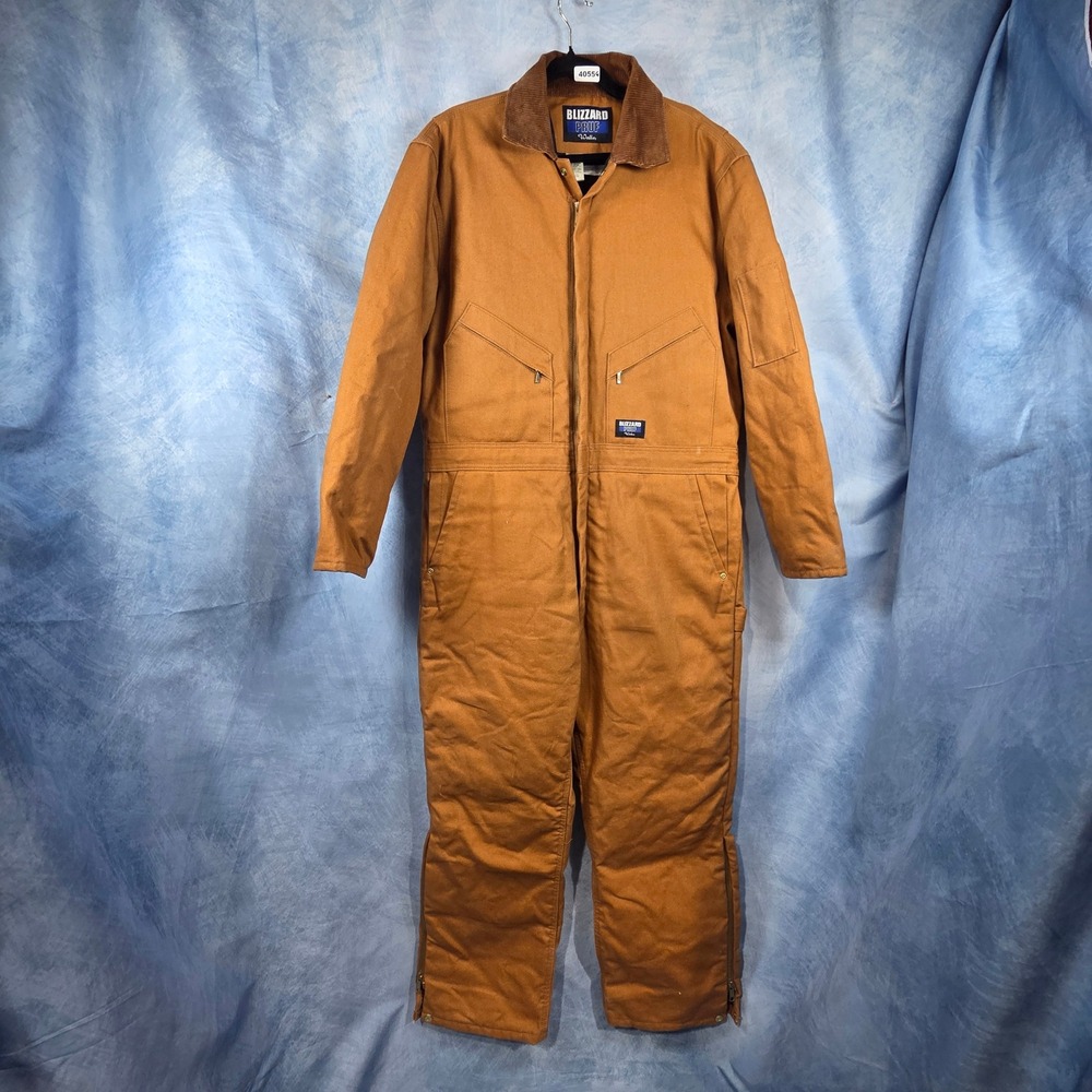 Walls Blizzard Pruf Mens Large Brown Insulated Duck Canvas Coveralls W2480DBW